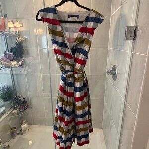 Maeve by Anthropologie Plaid Wrap Dress with Tie Waist